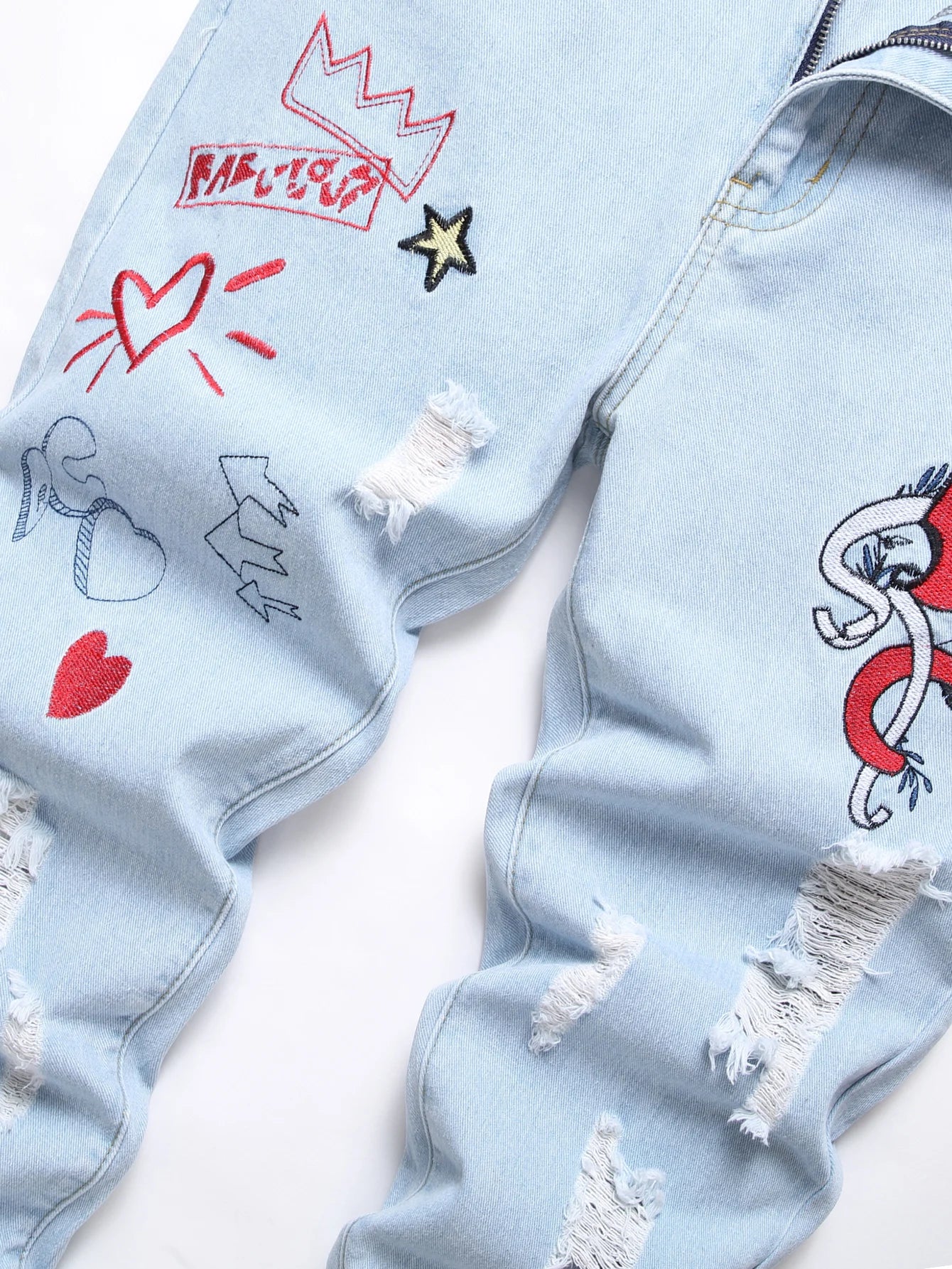 Pantalon Largo Vaqueros Desgastados